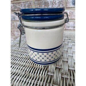 Vintage Potpourri Press Blue Stoneware Sealing Crock Jar